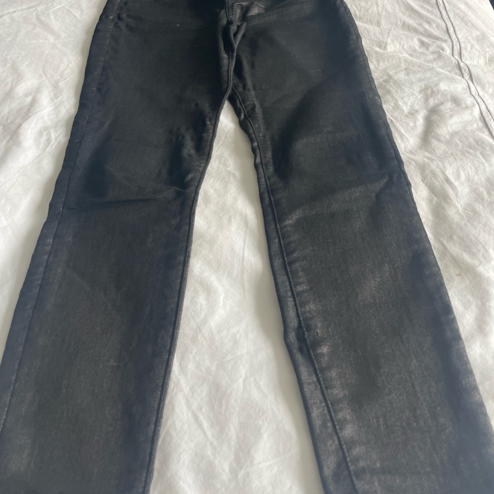 7 For All Mankind Black coated Skinny Jeans Sleek Fit